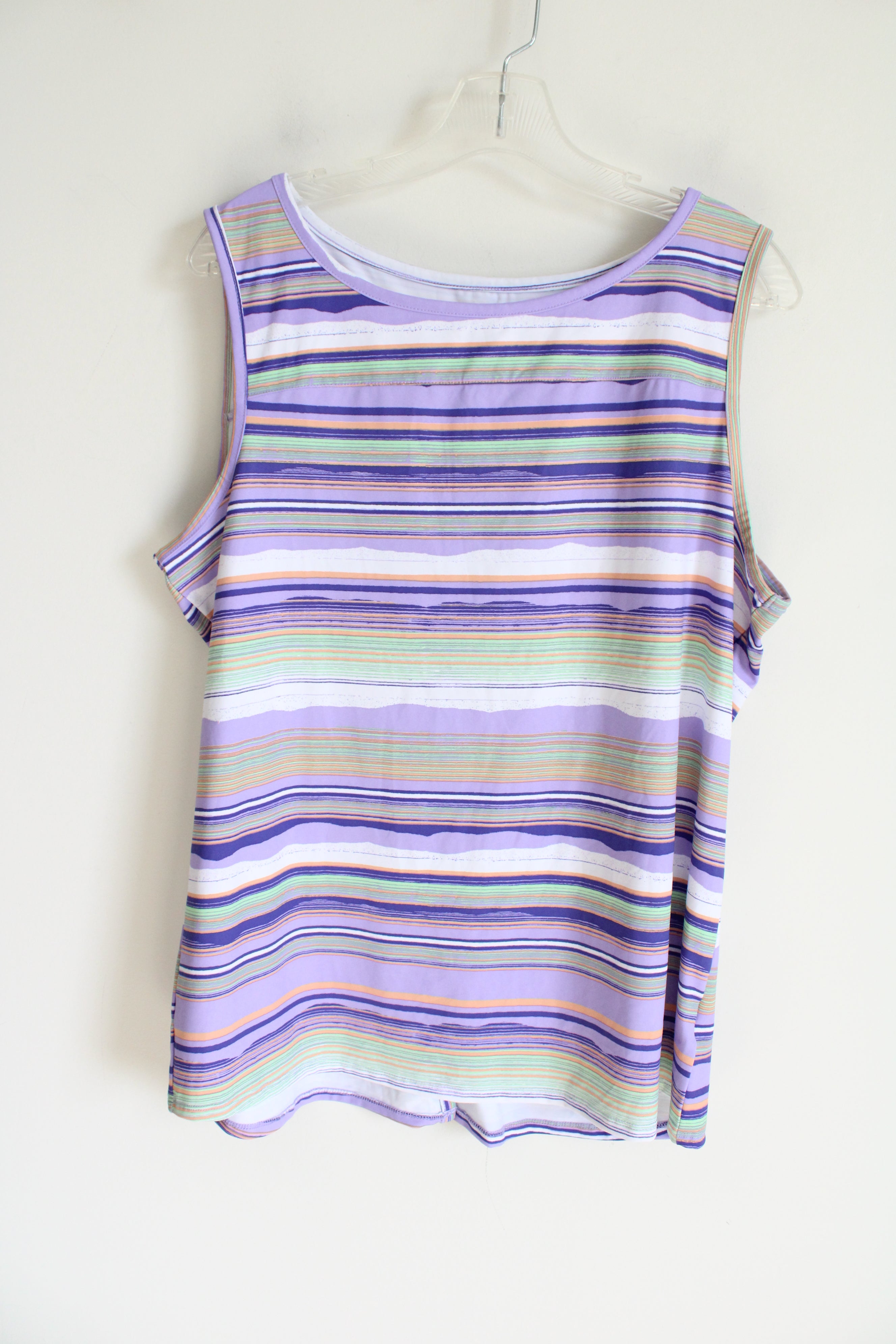 Columbia Sportswear Purple Striped Stretch Tank | XL