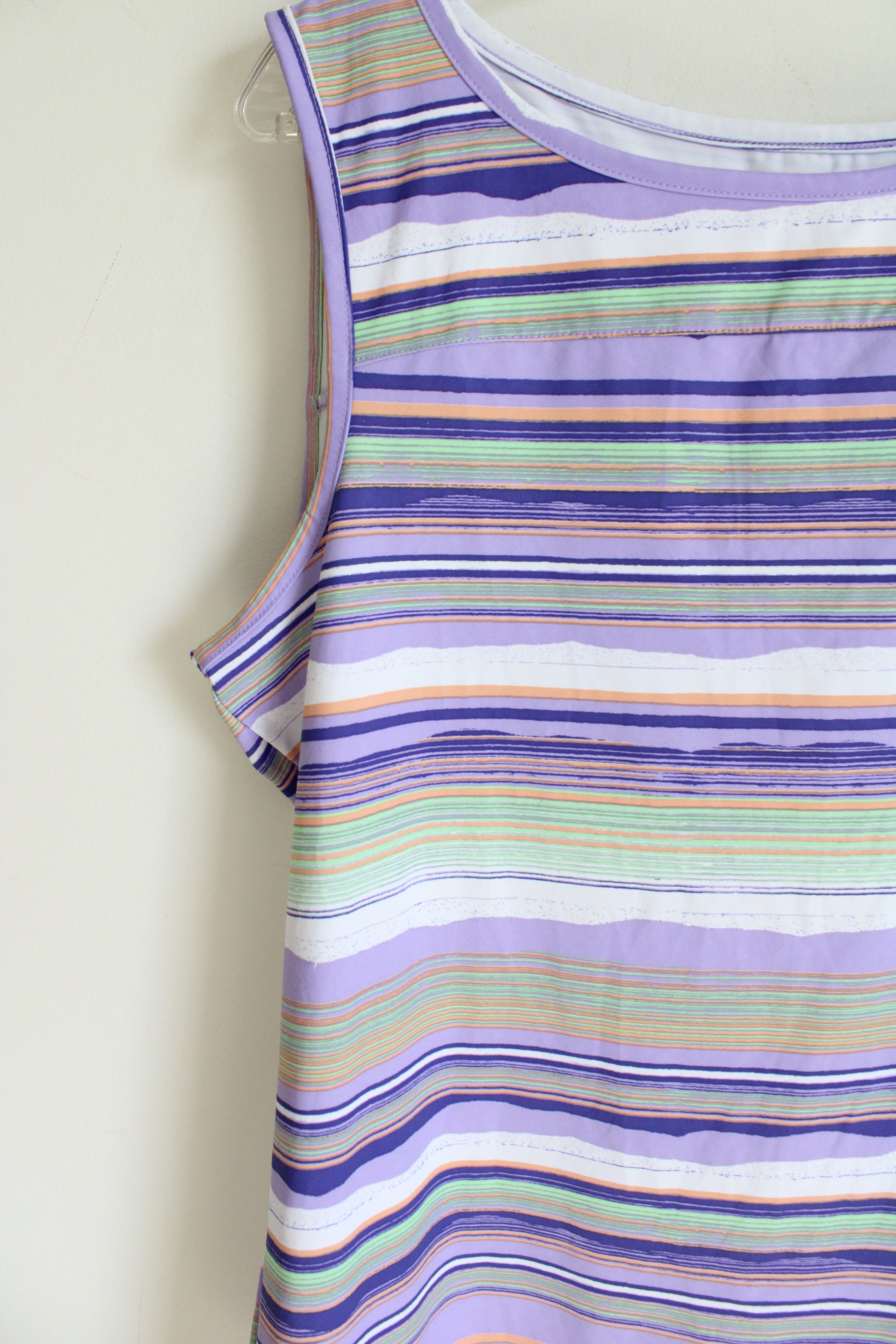 Columbia Sportswear Purple Striped Stretch Tank | XL