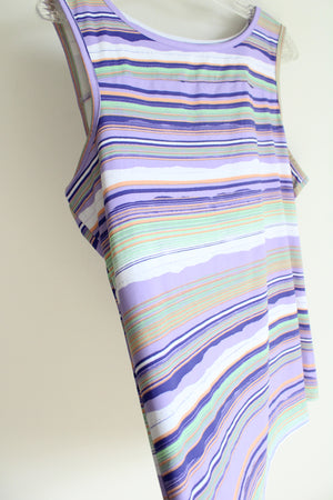 Columbia Sportswear Purple Striped Stretch Tank | XL