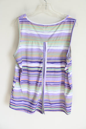 Columbia Sportswear Purple Striped Stretch Tank | XL