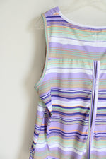 Columbia Sportswear Purple Striped Stretch Tank | XL