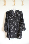 Catherines Black & White Polka Dot Button Down Top | 2X