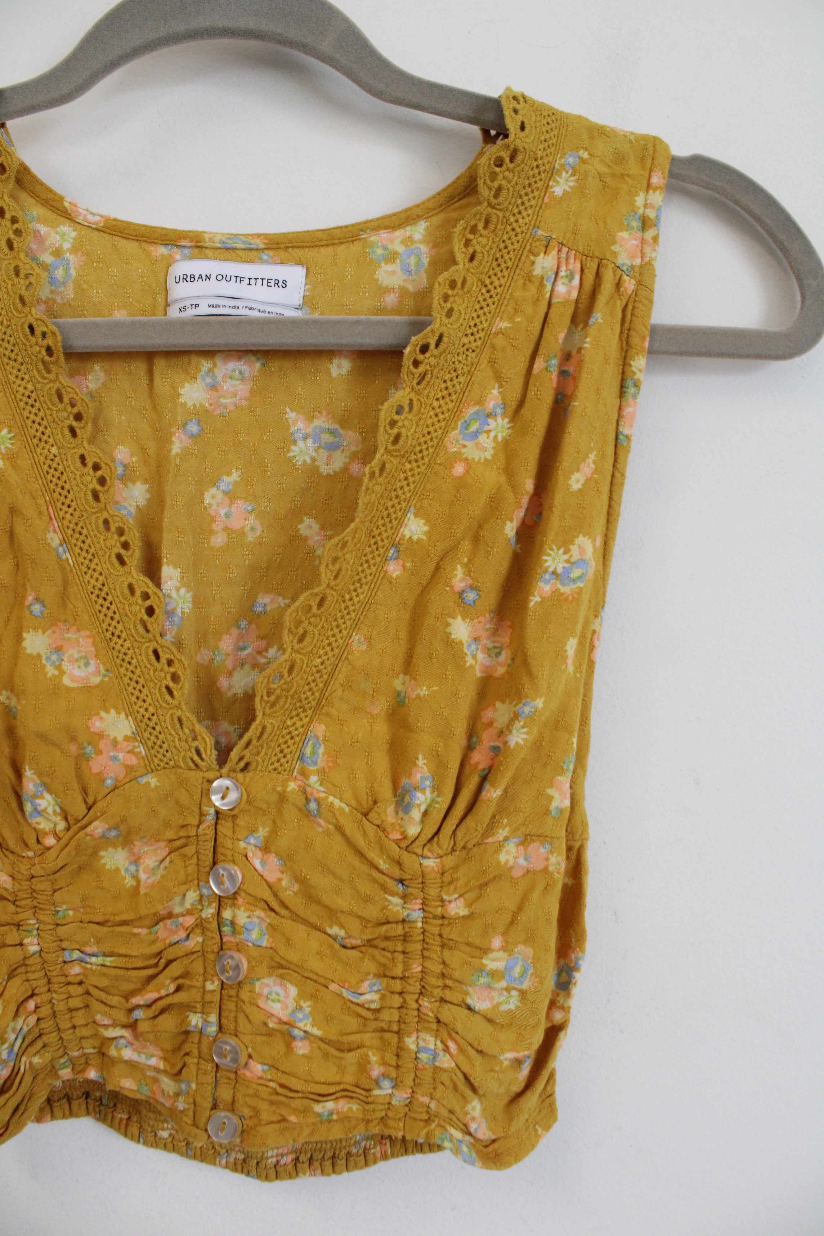 Urban Outfitters Yellow Floral Vest Tank | XS