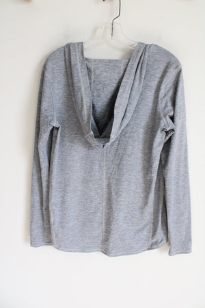 Zella Gray Striped Hoodie | M