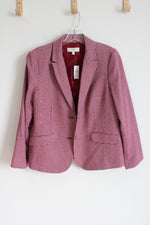 NEW Talbots Pink Houndstooth Blazer | 12 Petite