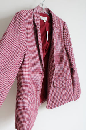 NEW Talbots Pink Houndstooth Blazer | 12 Petite