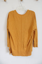 Terra & Sky Mustard Yellow Knit Cardigan | 1X (16W-18W)