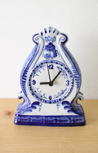 Hand Made In Russia Blue Painted Clock