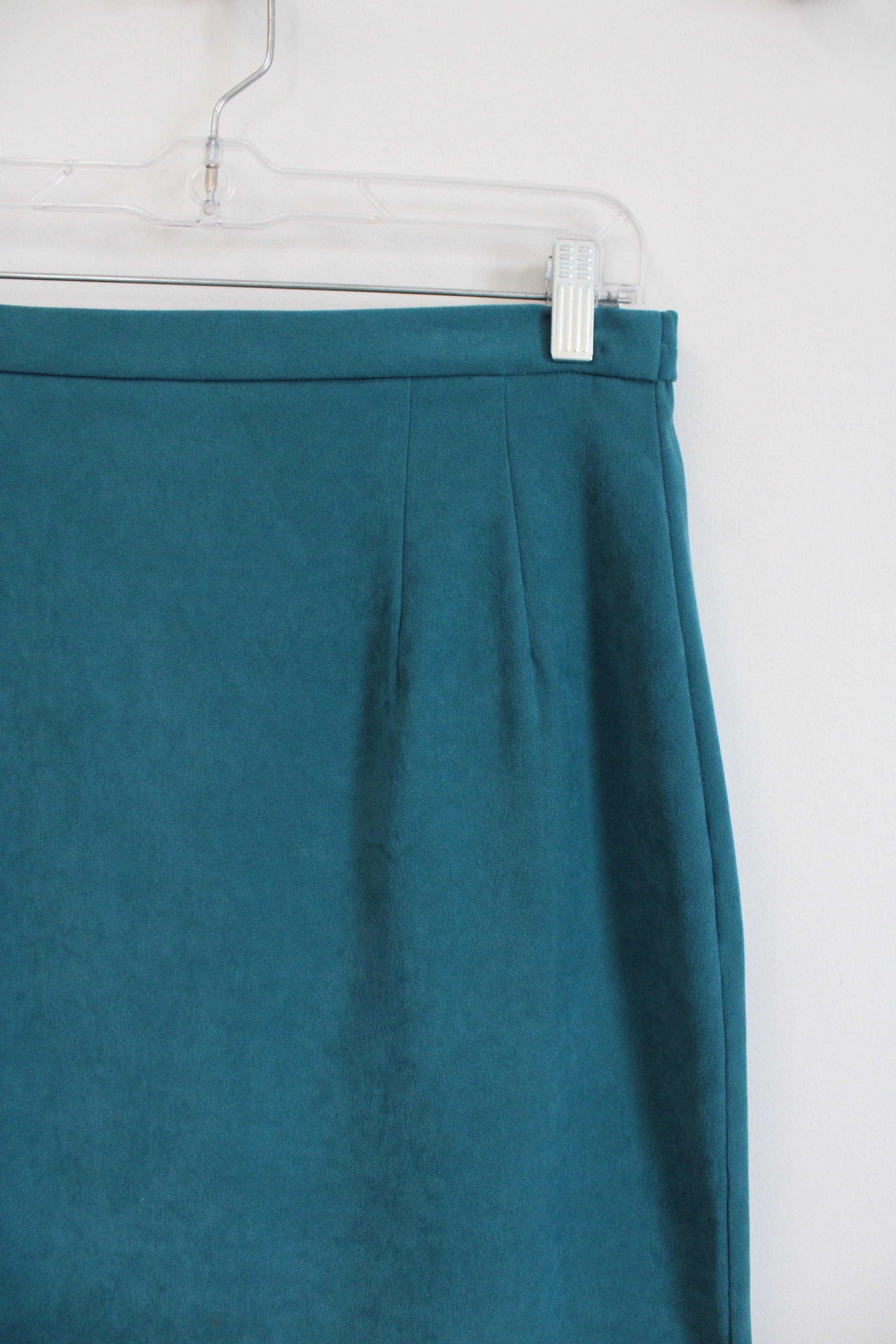 Koret Teal Sueded Pencil Skirt | 10 Petite