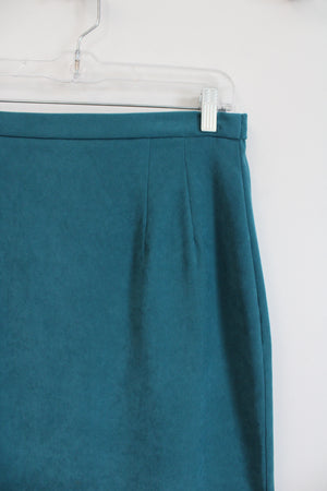 Koret Teal Sueded Pencil Skirt | 10 Petite