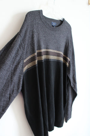 Dockers Brown Striped Black & Gray Sweater | 2XL