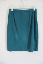 Koret Teal Sueded Pencil Skirt | 10 Petite