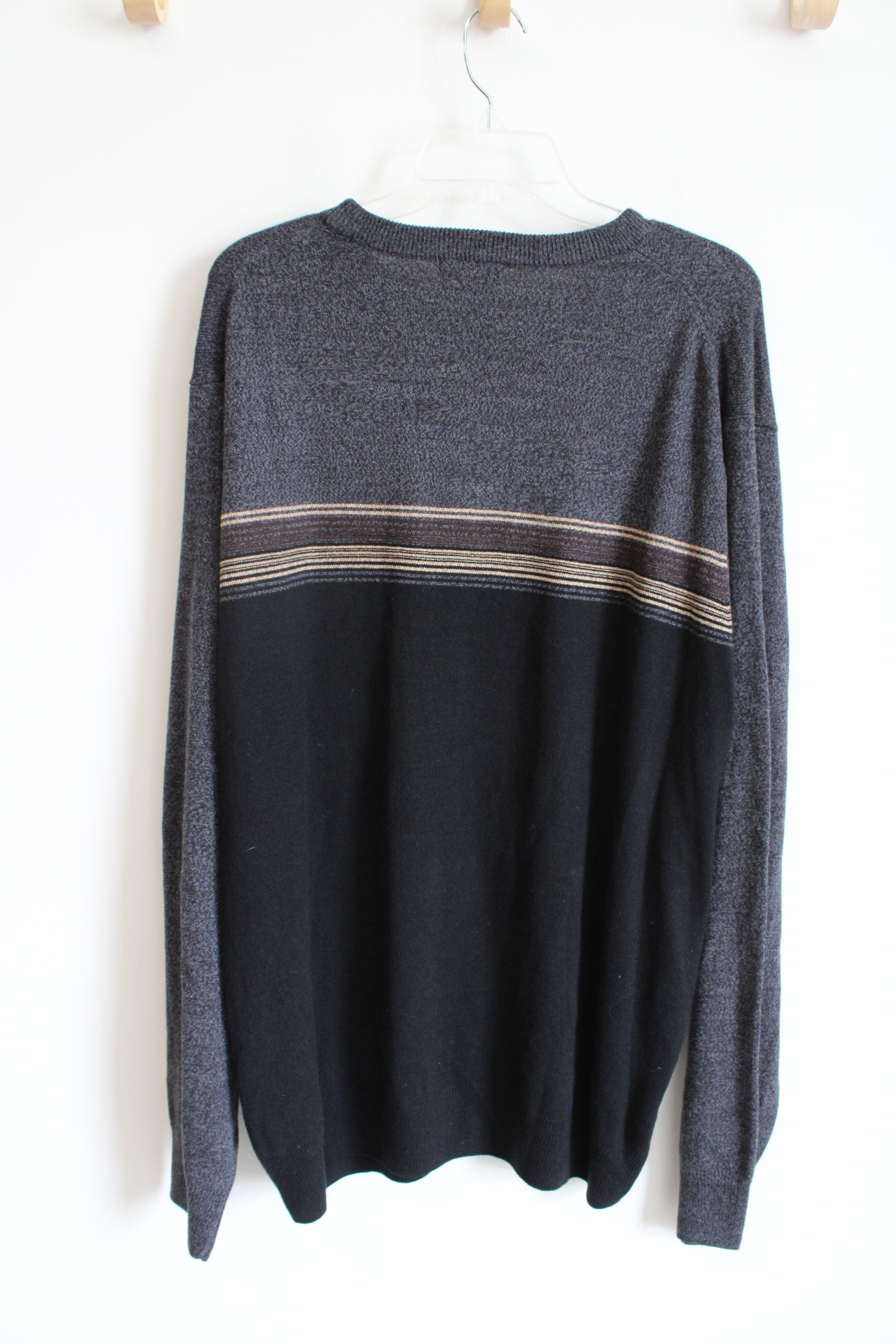 Dockers Brown Striped Black & Gray Sweater | 2XL