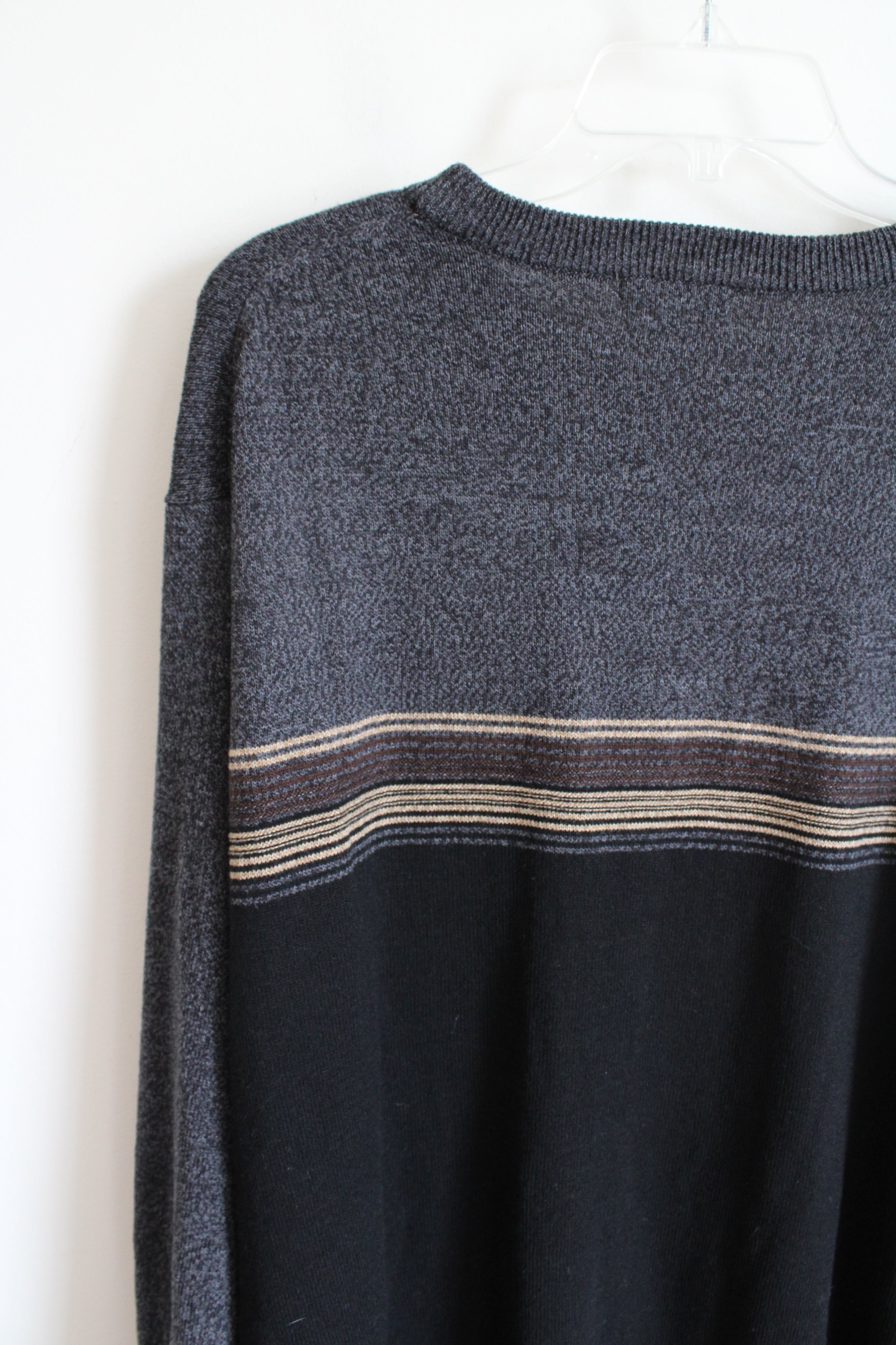 Dockers Brown Striped Black & Gray Sweater | 2XL