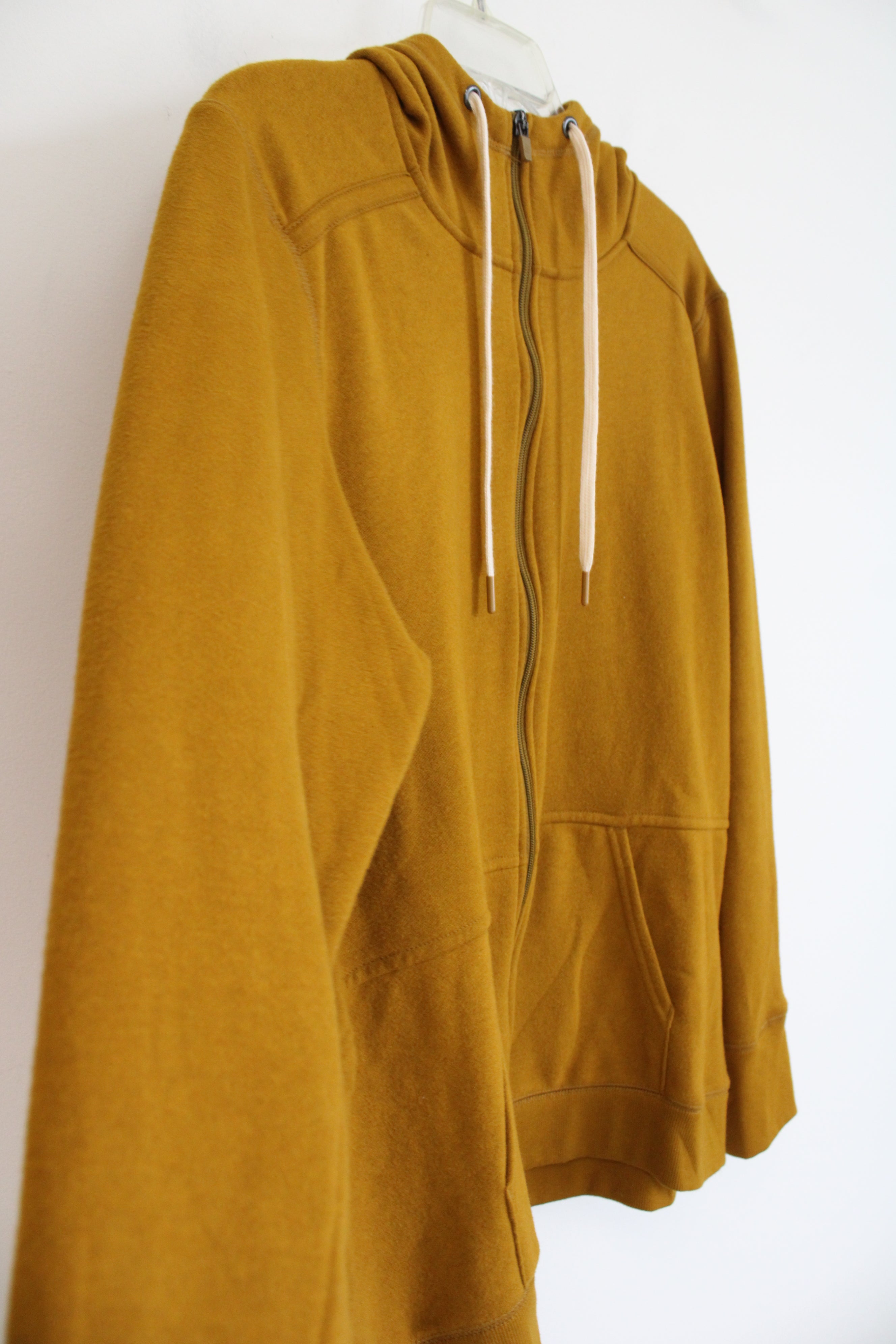 Tek Gear Ultrasoft Fleece Mustard Yellow Zip Up Hoodie | XL