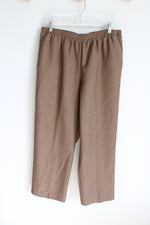 Alfred Dunner Brown Elastic Waistband Pants | 14