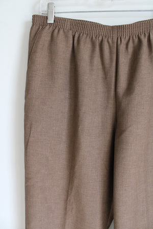 Alfred Dunner Brown Elastic Waistband Pants | 14