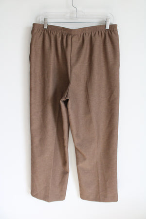 Alfred Dunner Brown Elastic Waistband Pants | 14