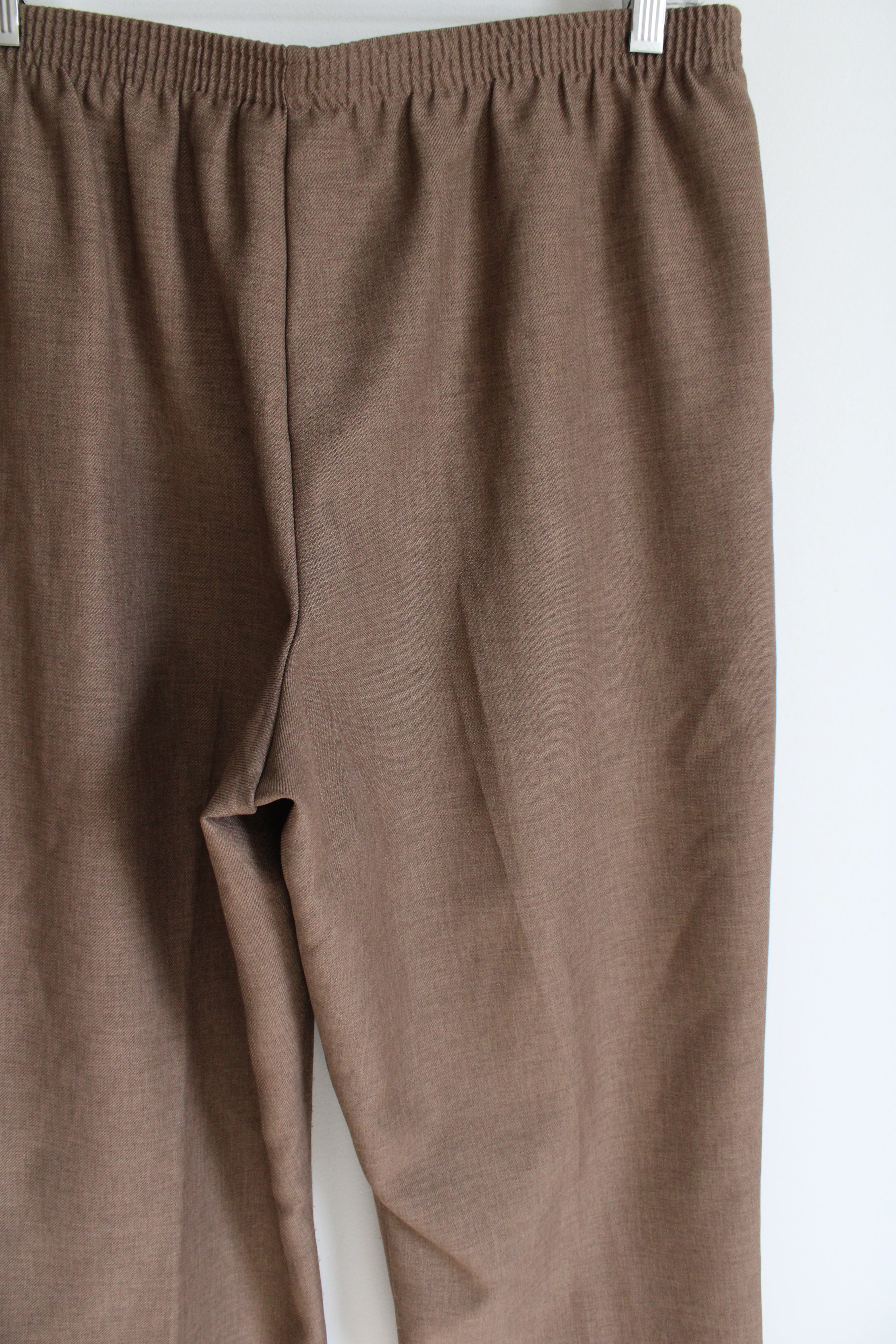 Alfred Dunner Brown Elastic Waistband Pants | 14