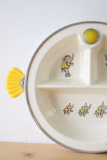 Majestic Vintage 1950's Ceramic & Metal Baby Food Warming Divided Dish