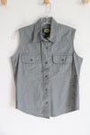 Cabela's Gray Green Cotton Button Down Tank | S