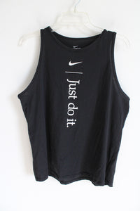 The Nike Tee Dri-Fit Black Logo Tank | L