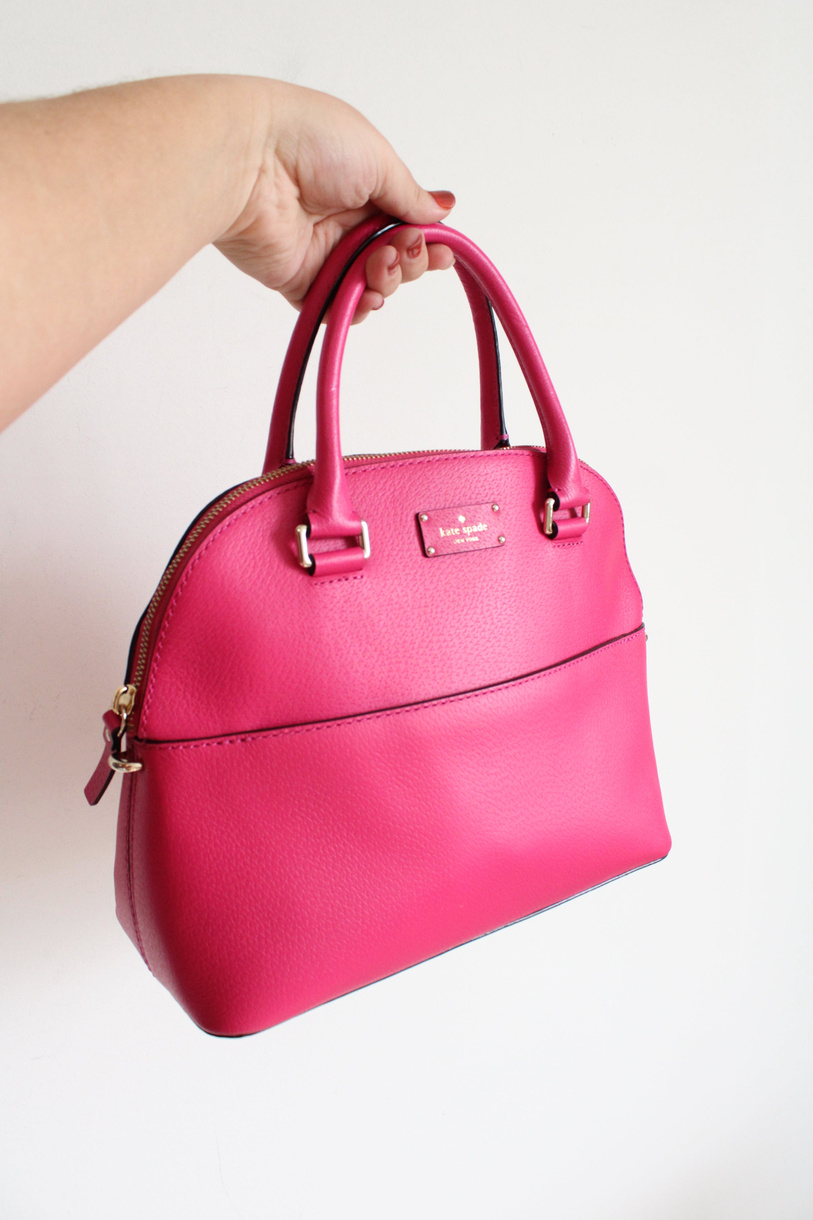 Kate Spade Grove Street Carli Hot Pink Leather Bag