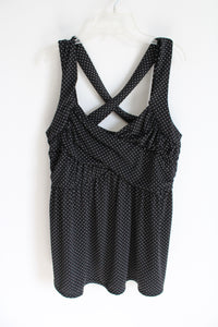 Torrid Black & White Polka Dot Criss Cross Strappy Tank | 1 (1X)