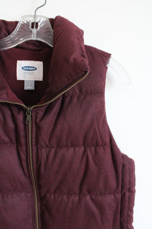 Old Navy Burgundy Puffer Vest | S