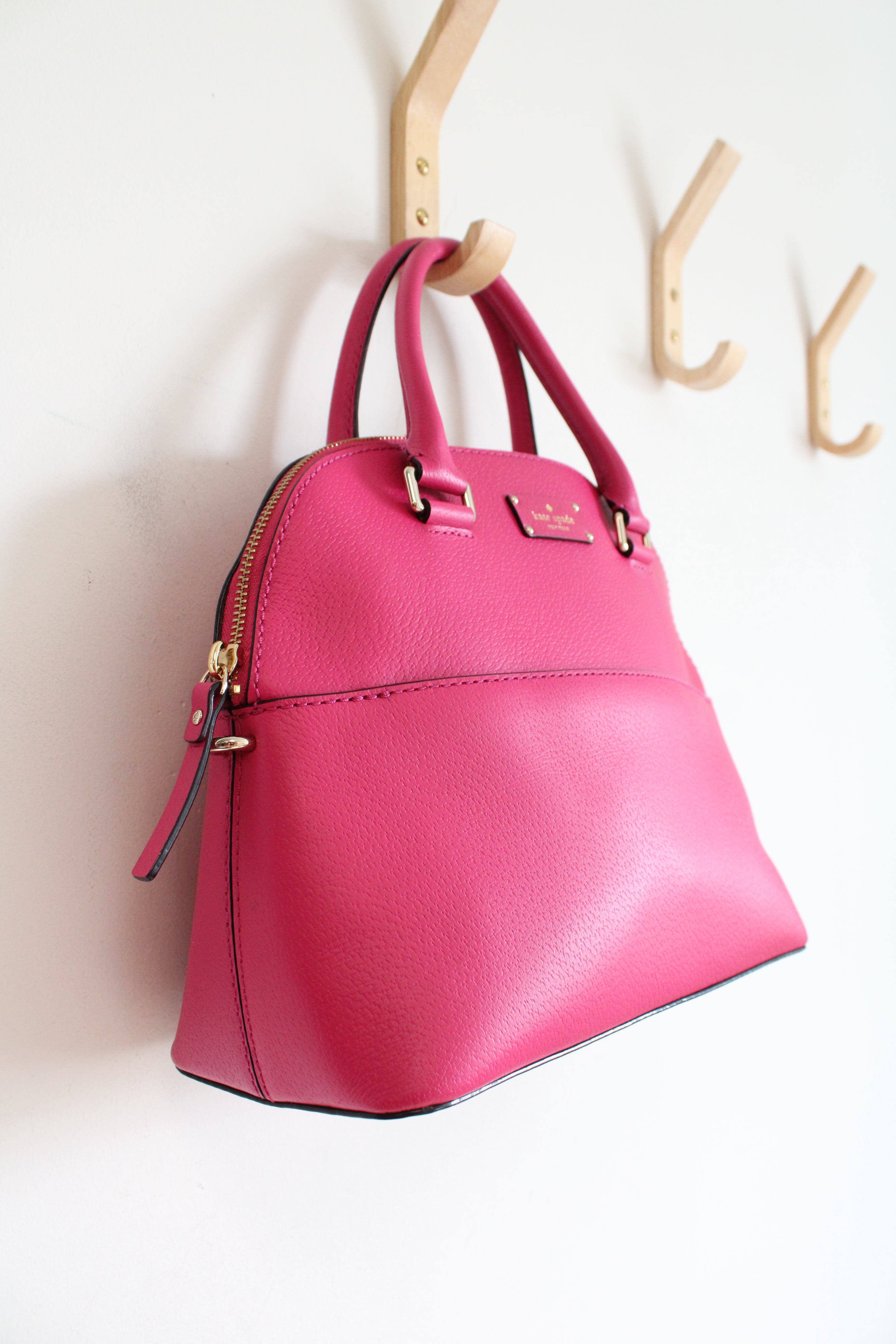 Kate Spade Grove Street Carli Hot Pink Leather Bag