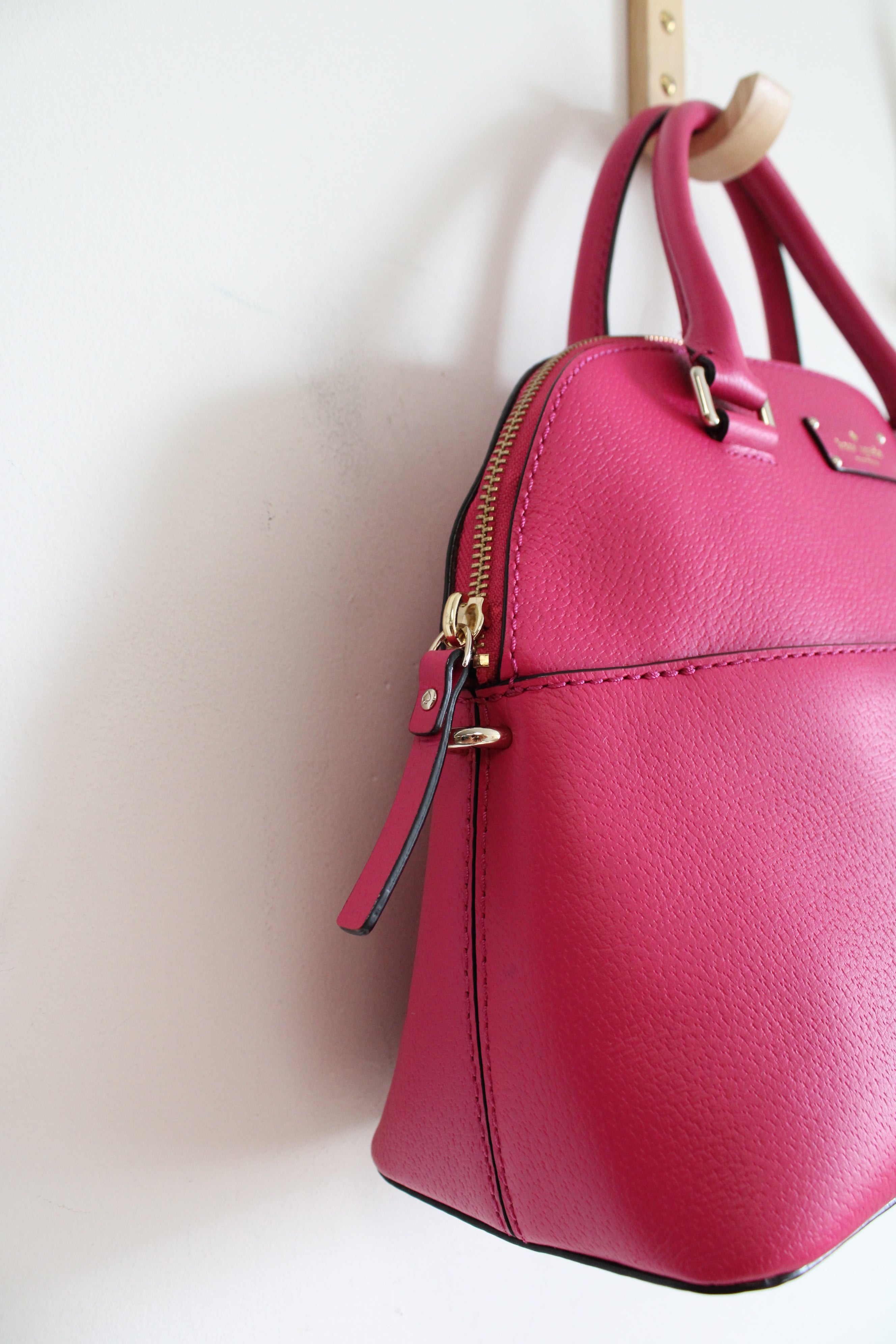 Kate Spade Grove Street Carli Hot Pink Leather Bag