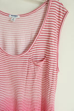 Old Navy Red Pink White Striped Ombre Scoopneck Tee | XL