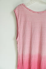 Old Navy Red Pink White Striped Ombre Scoopneck Tee | XL