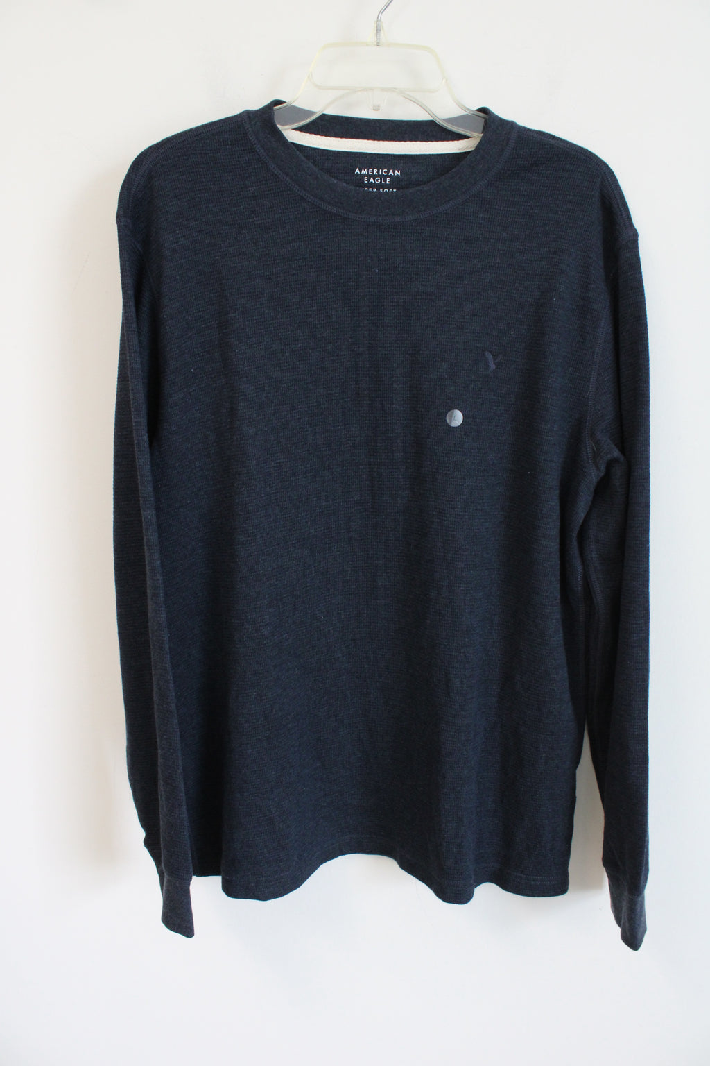 NEW American Eagle Super Soft Standard Fit Navy Blue Crewneck Shirt | L