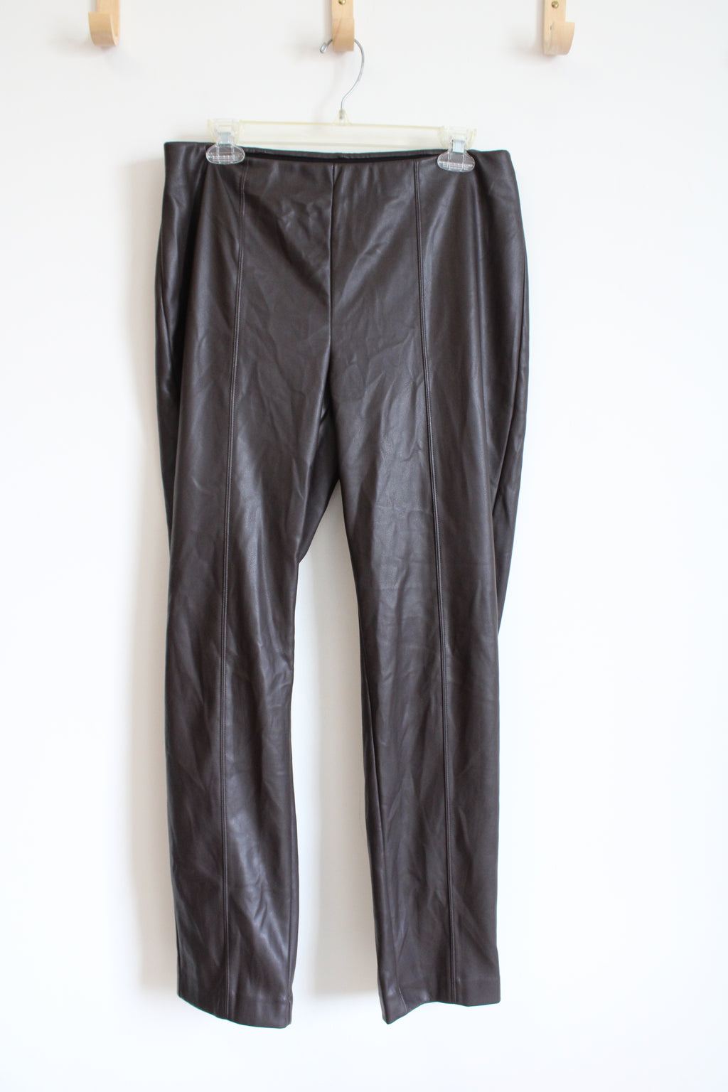 J.Jill Chocolate Brown Faux Leather Pants | M