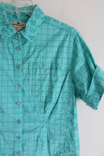 Woolrich Turquoise Blue Patterned Button Down Cotton Shirt | M