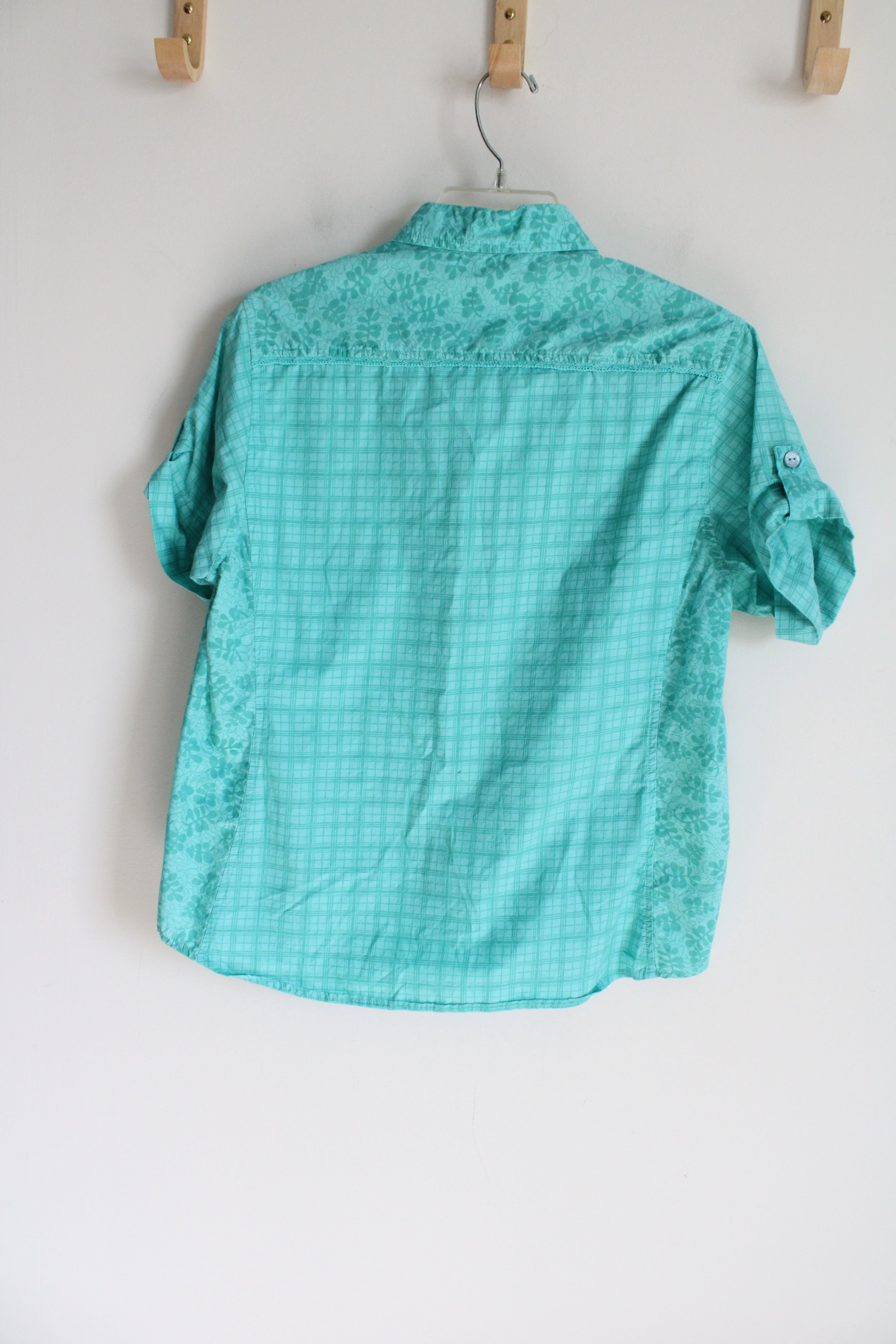 Woolrich Turquoise Blue Patterned Button Down Cotton Shirt | M