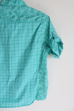 Woolrich Turquoise Blue Patterned Button Down Cotton Shirt | M