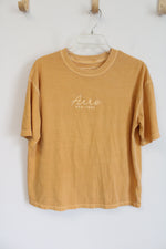 Aeropostale Yellow Logo Embroidered Boxy Fit Tee | XS