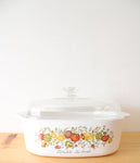 Corning Ware 4 Quart L'Echalote La Sauge Fall Produce Square Covered Baking Dish