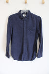 Old Navy Slim Fit Blue Fleece Button Down Shirt | S