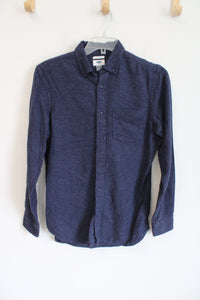 Old Navy Slim Fit Blue Fleece Button Down Shirt | S