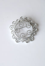 Sarah Coventry Silver Swirl Circular Brooch Pin