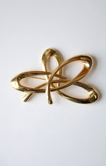 Abstract Gold Ribbon Brooch Pin