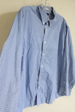 Nautica Blue Gingham Button Down Shirt | XL
