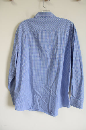 Nautica Blue Gingham Button Down Shirt | XL