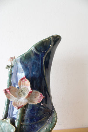 Yi Lin Arts And Treasures Blue & Green Flower Ceramic Vase