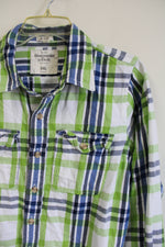 Abercrombie & Fitch Muscle Fitted Distressed Plaid Flannel | XXL