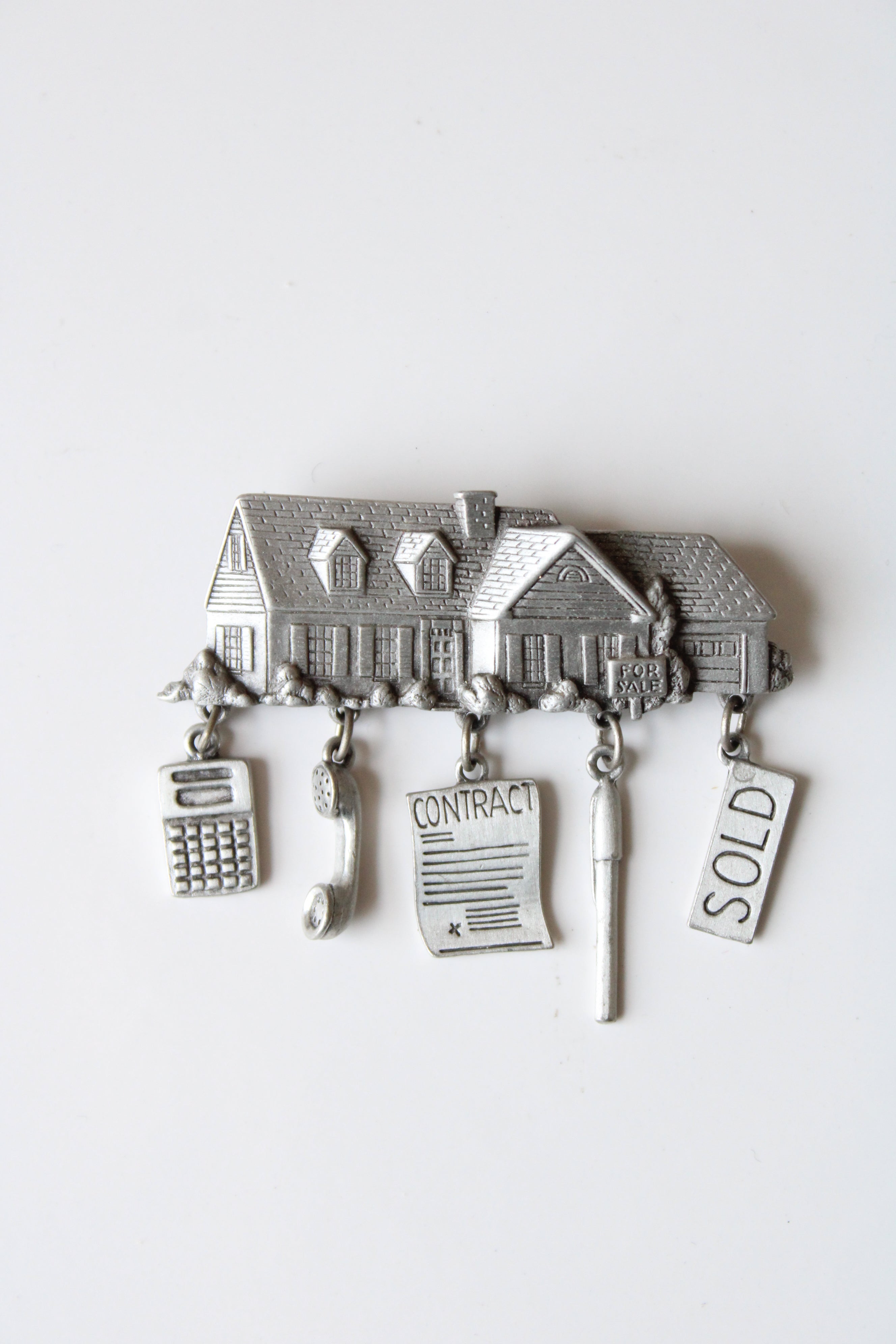 JJ Real Estate Realtor Pewter Silver Charm Pin