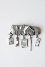 JJ Real Estate Realtor Pewter Silver Charm Pin